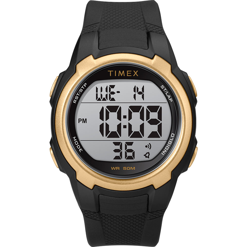 Timex T100 Negro/Oro - 150 vueltas [TW5M33600SO]