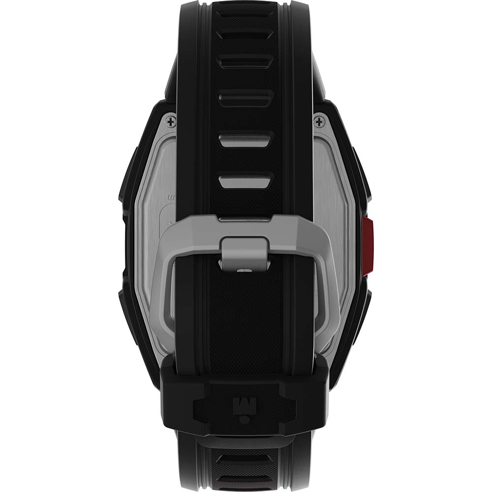 Relógio com pulseira de silicone Timex IRONMAN T300 - preto/vermelho [TW5M47500]