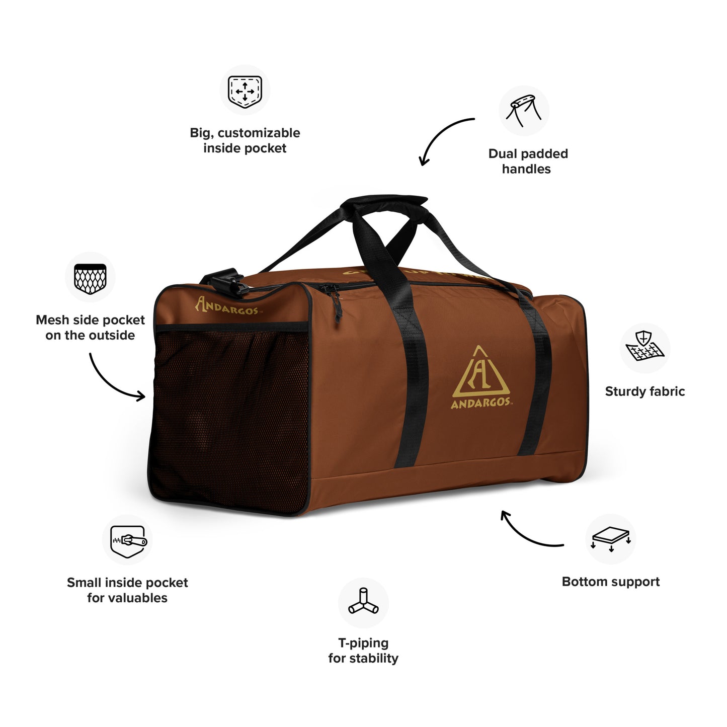 Andargos Saddle Brown Duffle Bag