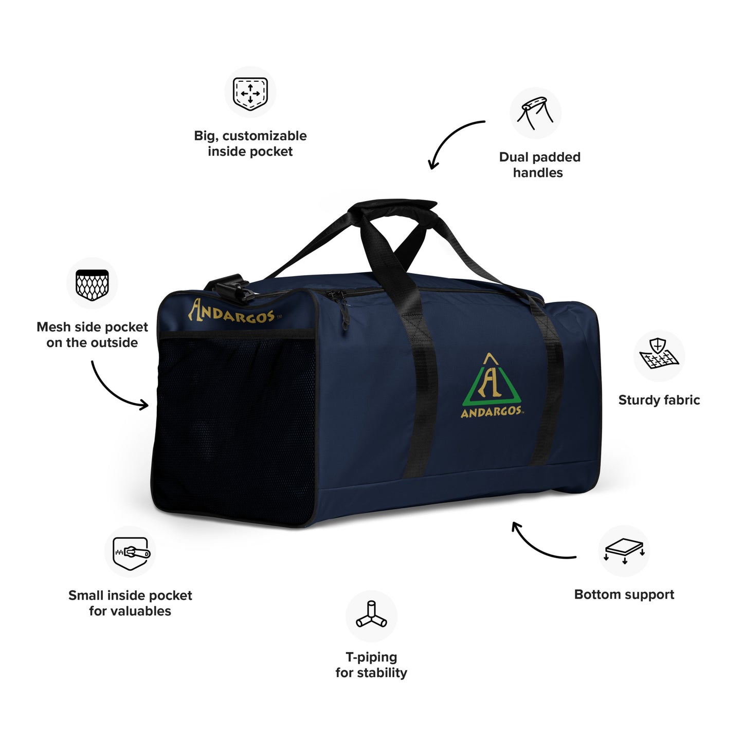 Andargos Navy Duffle Bag