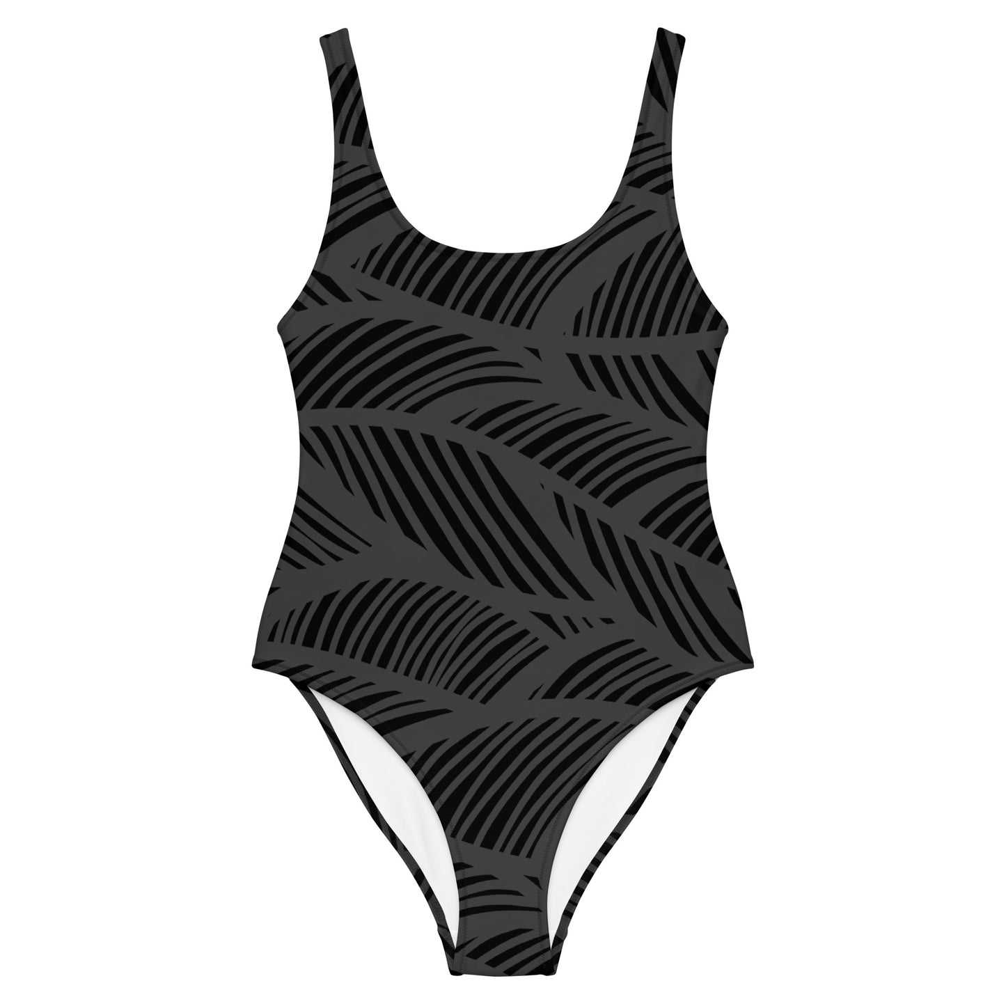 Abstract Black & Gray One-Piece Swimsuit