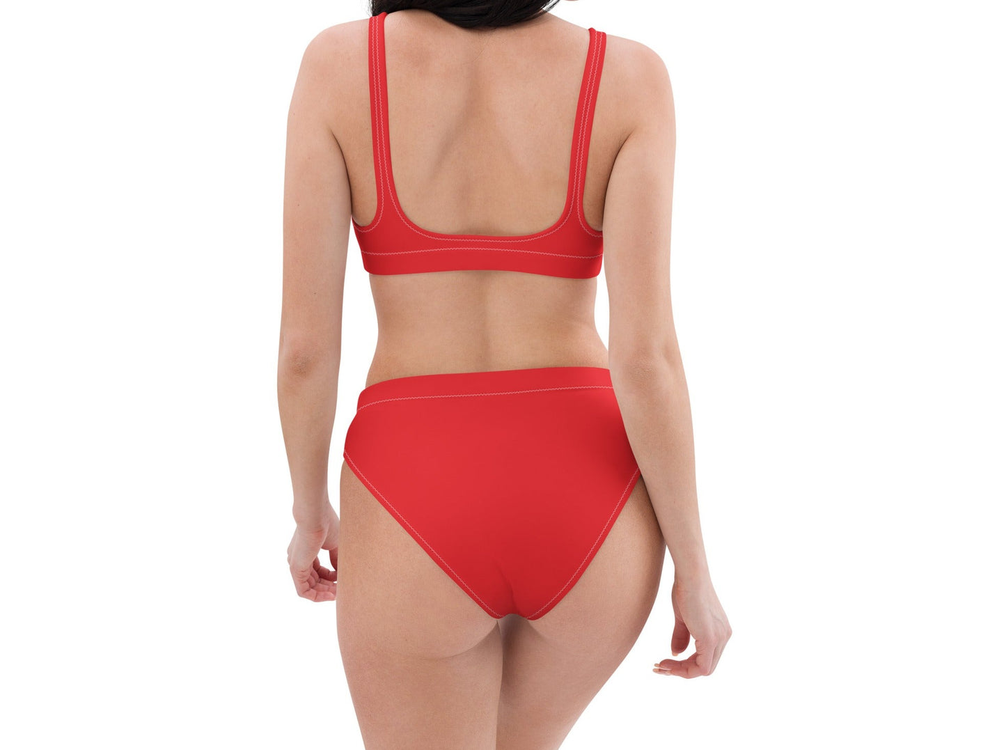 Red Recycled High-Waisted Bikini