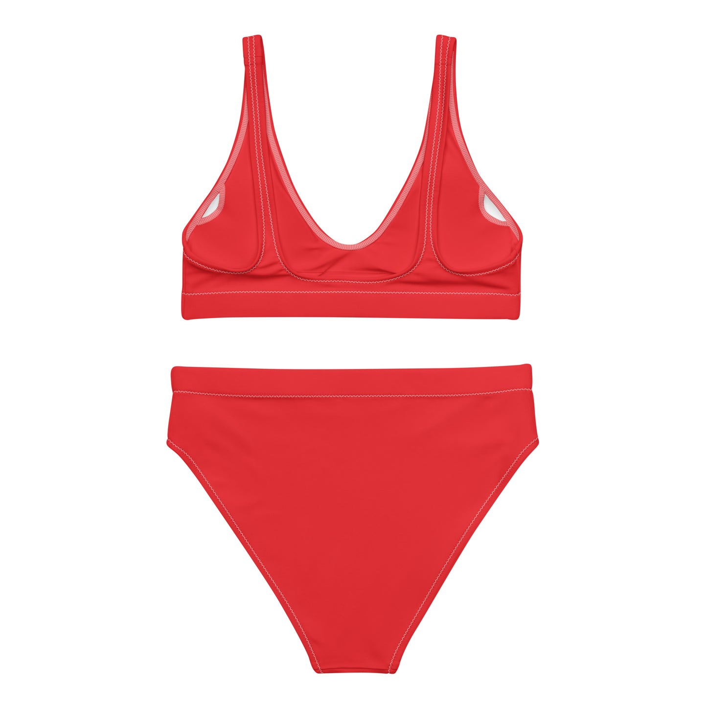 Red Recycled High-Waisted Bikini