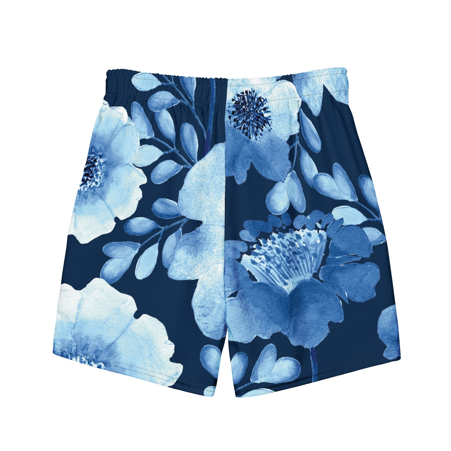 White Flowers Recycled Men's Swim Trunks