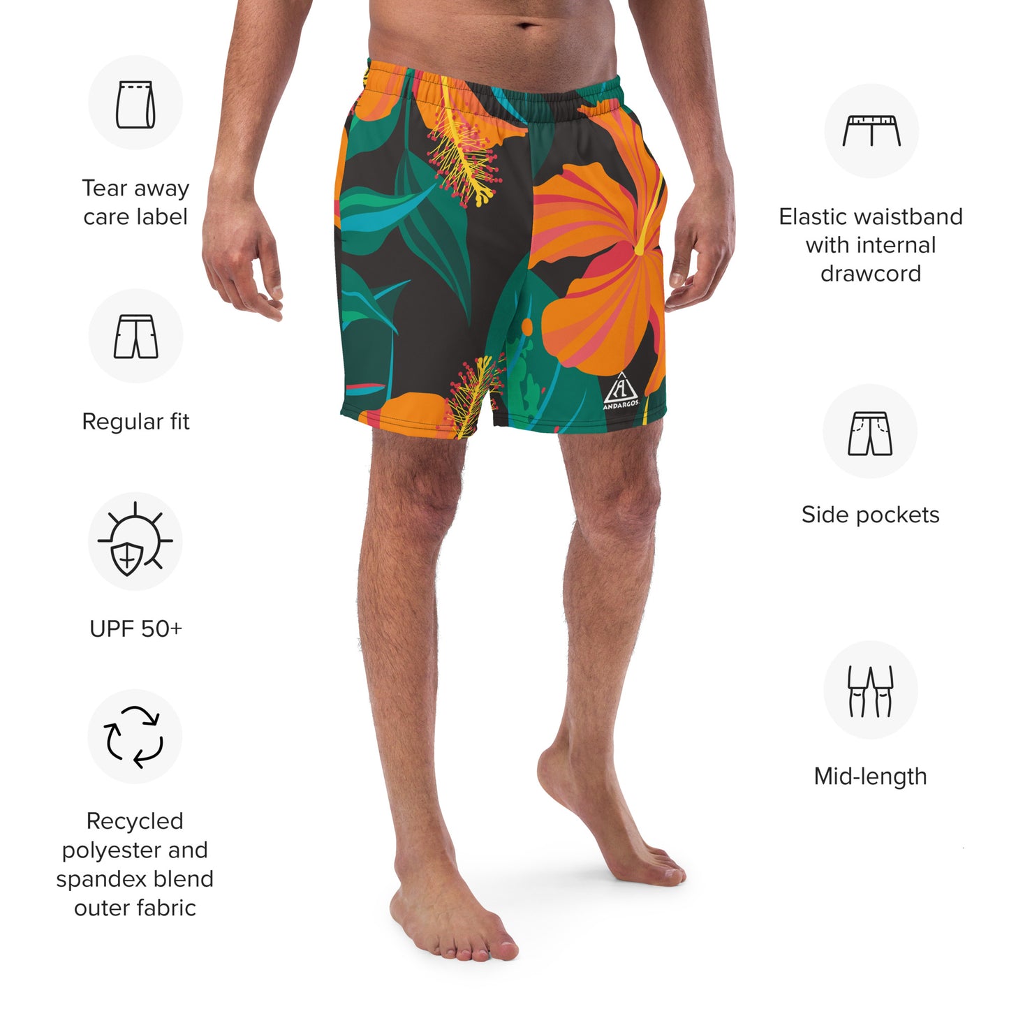 Amapolas Recycled Men's Swim Trunks