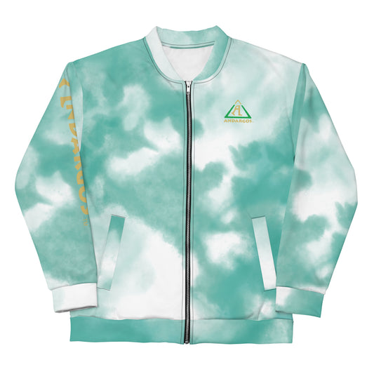 Andargos Sky Blue Tie Dye Unisex Bomber Jacket