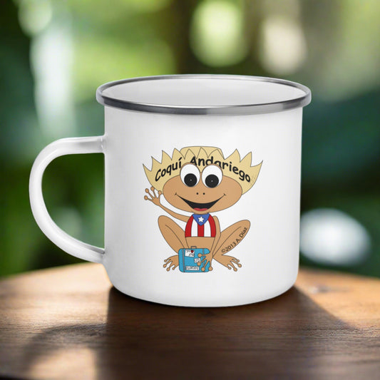 Taza esmaltada personaje Coqui Andariego