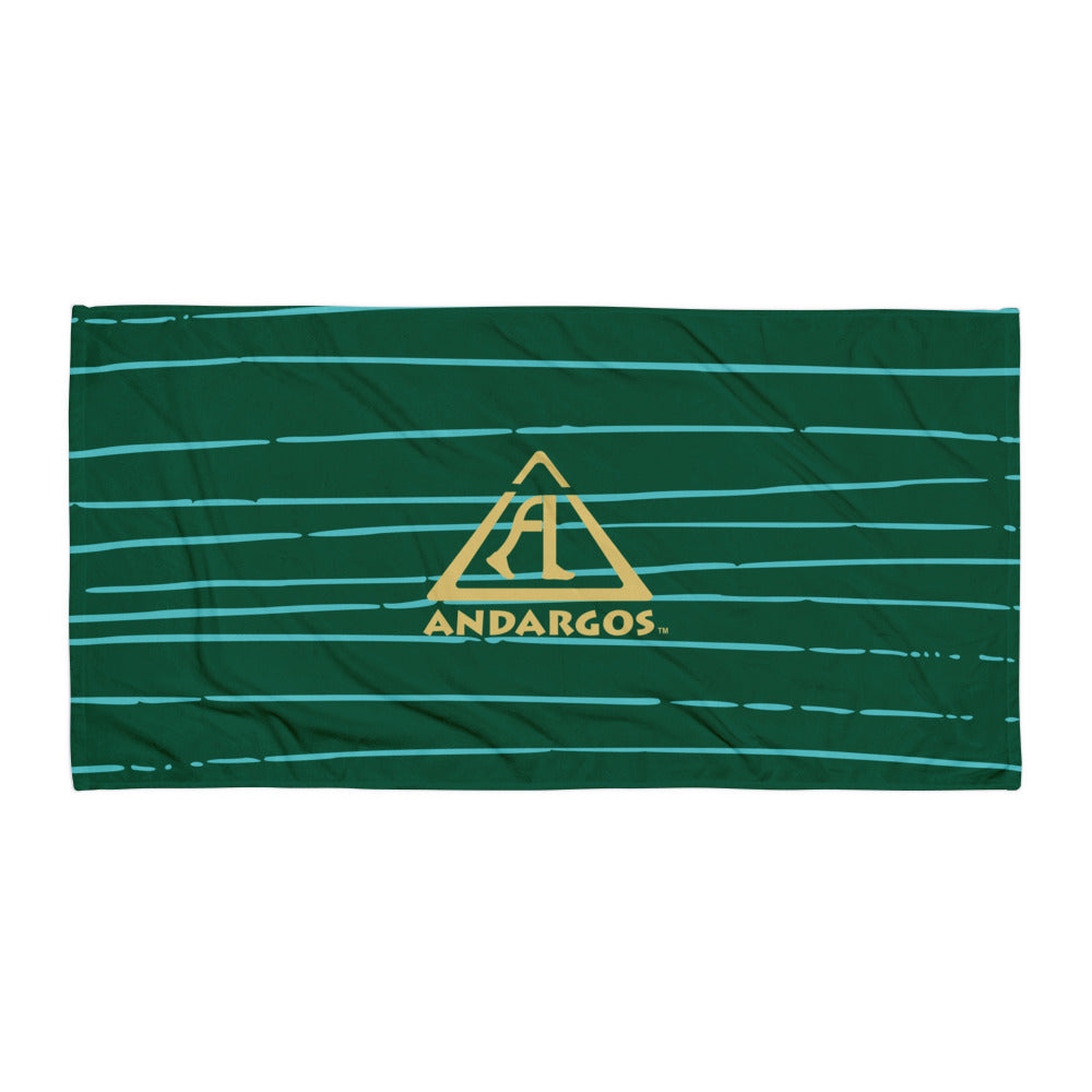 Andargos Green & Blue Stripes Beach Towel