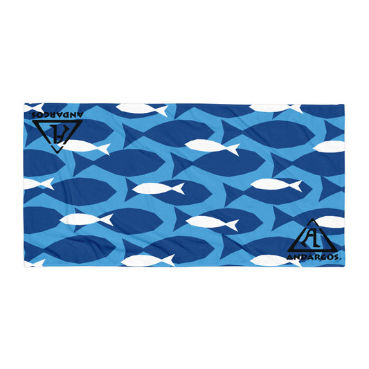 Andargos Blue & White Fish Beach Towel