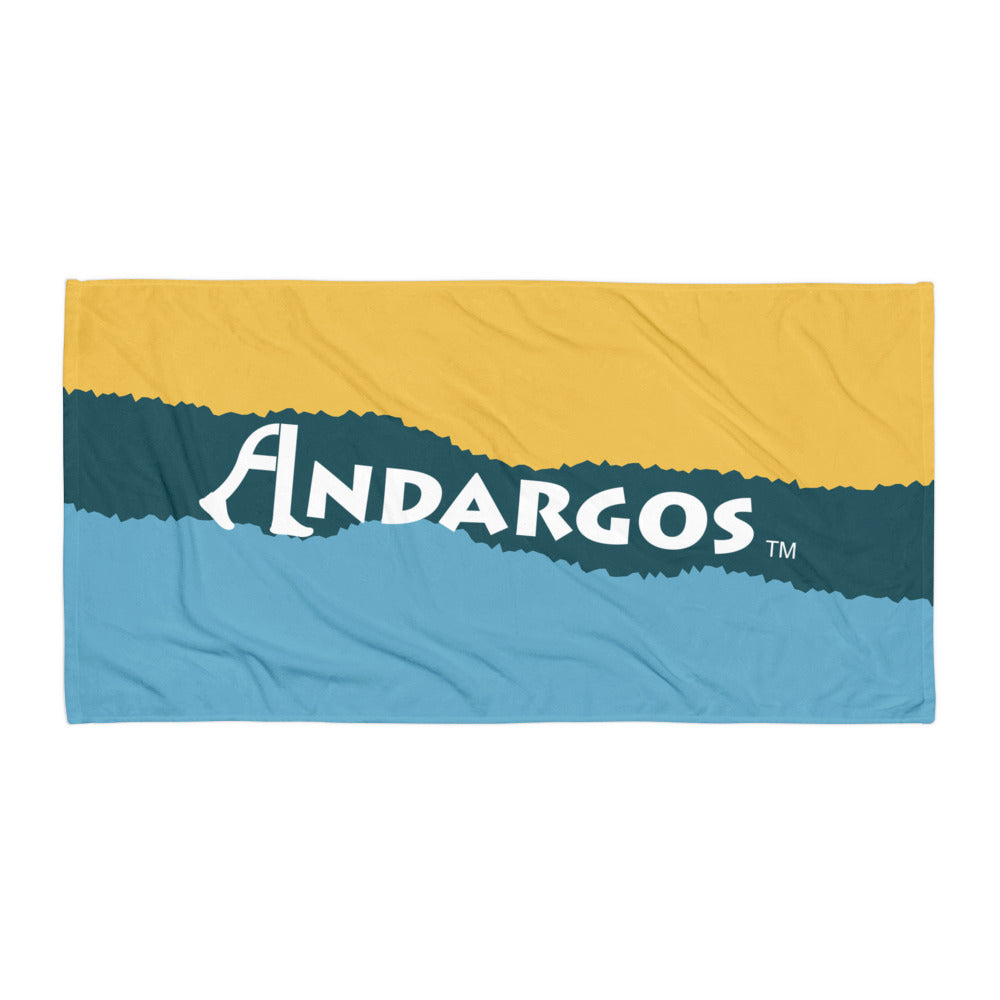 Andargos Khaki & Blue Beach Towel