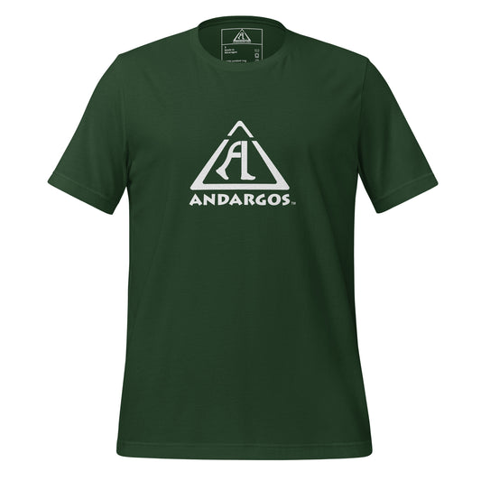 Camiseta unissex Andariego Outdoors com logotipo branco