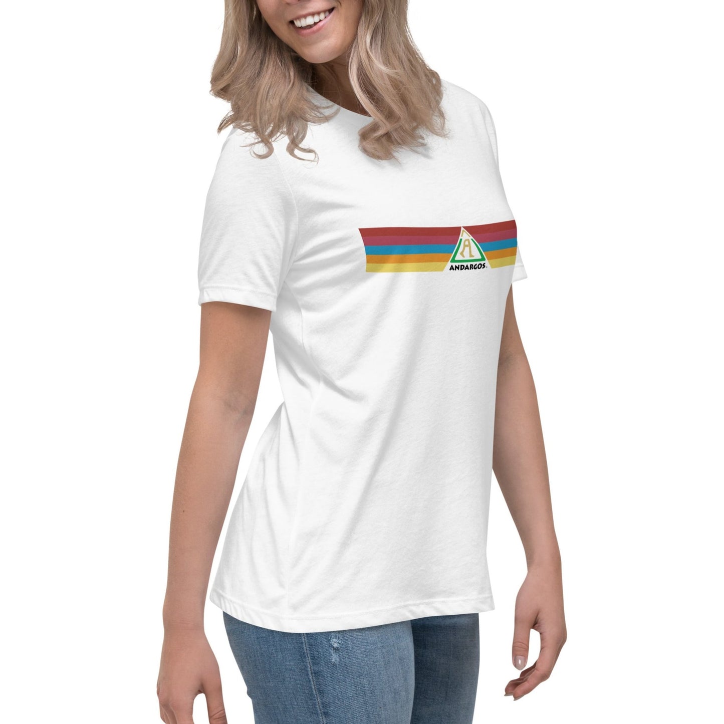 Andargos Retro Color Lines Women's Cotton Relaxed T-Shirt